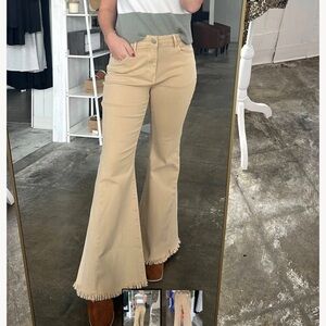 Chic Beige Flare Jeans for Women